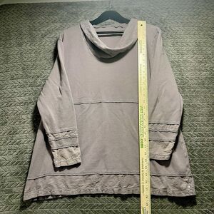 Neon Buddha Draped Cowl Neck Long Sleeve Tunic Top Women XL E4